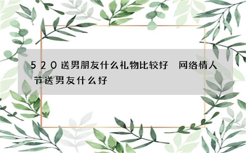 520送男朋友什么礼物比较好 网络情人节送男友什么好